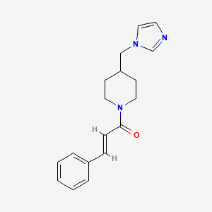 molecular formula C18H21N3O B2981928 (E)-1-(4-((1H-imidazol-1-yl)methyl)piperidin-1-yl)-3-phenylprop-2-en-1-one CAS No. 1286744-54-4