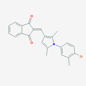 molecular formula C23H18BrNO2 B298193 2-{[1-(4-bromo-3-methylphenyl)-2,5-dimethyl-1H-pyrrol-3-yl]methylidene}-1H-indene-1,3(2H)-dione 