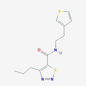 molecular formula C12H15N3OS2 B2981935 4-propyl-N-(2-(thiophen-3-yl)ethyl)-1,2,3-thiadiazole-5-carboxamide CAS No. 1251603-86-7