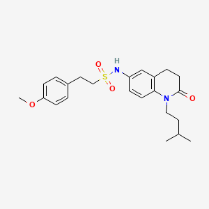 molecular formula C23H30N2O4S B2981939 N-(1-异戊基-2-氧代-1,2,3,4-四氢喹啉-6-基)-2-(4-甲氧基苯基)乙磺酰胺 CAS No. 954686-98-7