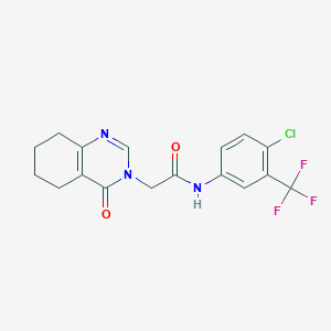 molecular formula C17H15ClF3N3O2 B2981940 N-(4-chloro-3-(trifluoromethyl)phenyl)-2-(4-oxo-5,6,7,8-tetrahydroquinazolin-3(4H)-yl)acetamide CAS No. 1251594-27-0