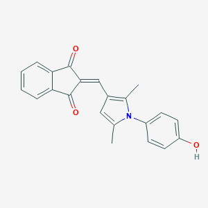 molecular formula C22H17NO3 B298195 2-{[1-(4-hydroxyphenyl)-2,5-dimethyl-1H-pyrrol-3-yl]methylidene}-1H-indene-1,3(2H)-dione 