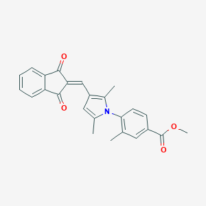 molecular formula C25H21NO4 B298196 methyl 4-{3-[(1,3-dioxo-1,3-dihydro-2H-inden-2-ylidene)methyl]-2,5-dimethyl-1H-pyrrol-1-yl}-3-methylbenzoate 
