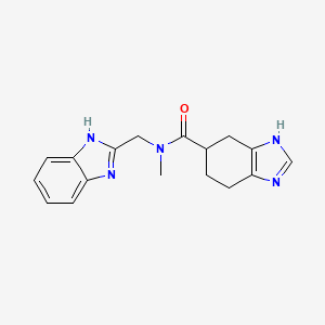 molecular formula C17H19N5O B2981960 N-((1H-苯并[d]咪唑-2-基)甲基)-N-甲基-4,5,6,7-四氢-1H-苯并[d]咪唑-5-甲酰胺 CAS No. 2034232-76-1
