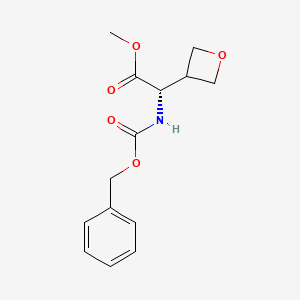 molecular formula C14H17NO5 B2981961 methyl (2S)-2-(benzyloxycarbonylamino)-2-(oxetan-3-yl)acetate CAS No. 1213783-62-0