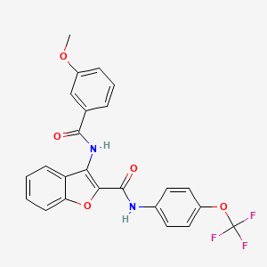 molecular formula C24H17F3N2O5 B2981964 3-(3-methoxybenzamido)-N-(4-(trifluoromethoxy)phenyl)benzofuran-2-carboxamide CAS No. 888456-00-6