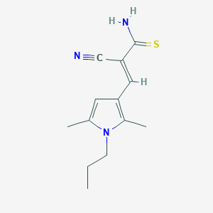 molecular formula C13H17N3S B2981967 2-氰基-3-(2,5-二甲基-1-丙基-1H-吡咯-3-基)丙-2-烯硫酰胺 CAS No. 852217-78-8