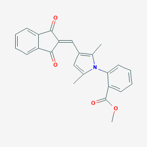 molecular formula C24H19NO4 B298197 methyl 2-{3-[(1,3-dioxo-1,3-dihydro-2H-inden-2-ylidene)methyl]-2,5-dimethyl-1H-pyrrol-1-yl}benzoate 
