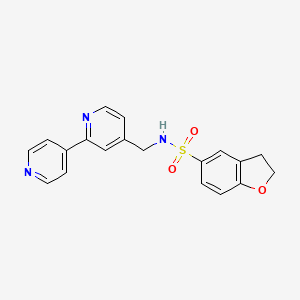 molecular formula C19H17N3O3S B2981971 N-([2,4'-联吡啶]-4-基甲基)-2,3-二氢苯并呋喃-5-磺酰胺 CAS No. 2034579-65-0