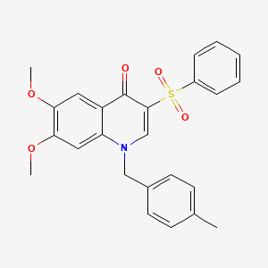3-(Benzenesulfonyl)-6,7-dimethoxy-1-[(4-methylphenyl)methyl]quinolin-4-one