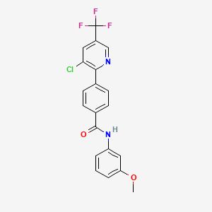 molecular formula C20H14ClF3N2O2 B2981978 4-[3-氯-5-(三氟甲基)吡啶-2-基]-N-(3-甲氧基苯基)苯甲酰胺 CAS No. 1092343-58-2