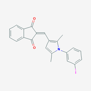 molecular formula C22H16INO2 B298198 2-{[1-(3-iodophenyl)-2,5-dimethyl-1H-pyrrol-3-yl]methylidene}-1H-indene-1,3(2H)-dione 