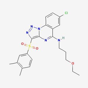 molecular formula C22H24ClN5O3S B2981982 7-chloro-3-((3,4-dimethylphenyl)sulfonyl)-N-(3-ethoxypropyl)-[1,2,3]triazolo[1,5-a]quinazolin-5-amine CAS No. 904583-93-3