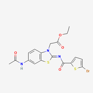 (Z)-ethyl 2-(6-acetamido-2-((5-bromothiophene-2-carbonyl)imino)benzo[d]thiazol-3(2H)-yl)acetate