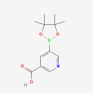 molecular formula C12H16BNO4 B2981993 5-(4,4,5,5-四甲基-1,3,2-二氧杂硼环-2-基)吡啶-3-甲酸 CAS No. 2377606-46-5