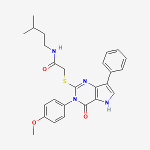 molecular formula C26H28N4O3S B2982000 N-isopentyl-2-((3-(4-methoxyphenyl)-4-oxo-7-phenyl-4,5-dihydro-3H-pyrrolo[3,2-d]pyrimidin-2-yl)thio)acetamide CAS No. 2034314-68-4