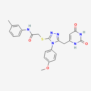 2-[[5-[(2,4-dioxo-1H-pyrimidin-6-yl)methyl]-4-(4-methoxyphenyl)-1,2,4-triazol-3-yl]sulfanyl]-N-(3-methylphenyl)acetamide