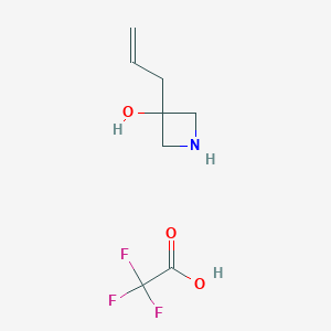 molecular formula C8H12F3NO3 B2982022 3-(丙-2-烯-1-基)氮杂环丁烷-3-醇；三氟乙酸 CAS No. 2126162-15-8