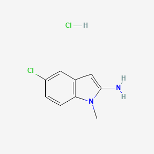 molecular formula C9H10Cl2N2 B2982024 5-Chloro-1-methylindol-2-amine;hydrochloride CAS No. 2377036-20-7