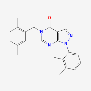 molecular formula C22H22N4O B2982029 1-(2,3-二甲苯基)-5-[(2,5-二甲苯基)甲基]吡唑并[3,4-d]嘧啶-4-酮 CAS No. 894994-42-4