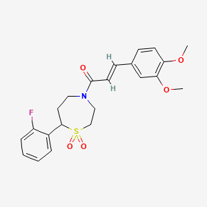 (E)-3-(3,4-dimethoxyphenyl)-1-(7-(2-fluorophenyl)-1,1-dioxido-1,4-thiazepan-4-yl)prop-2-en-1-one