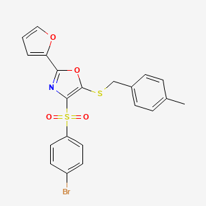 4-((4-Bromophenyl)sulfonyl)-2-(furan-2-yl)-5-((4-methylbenzyl)thio)oxazole
