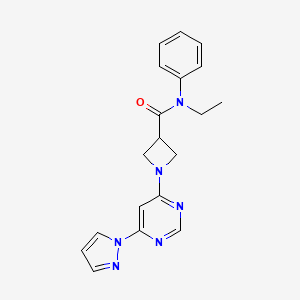 1-(6-(1H-pyrazol-1-yl)pyrimidin-4-yl)-N-ethyl-N-phenylazetidine-3-carboxamide