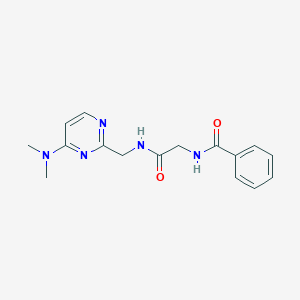N-(2-(((4-(dimethylamino)pyrimidin-2-yl)methyl)amino)-2-oxoethyl)benzamide