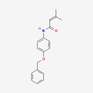 molecular formula C18H19NO2 B2982054 3-methyl-N-(4-phenylmethoxyphenyl)but-2-enamide CAS No. 634162-17-7