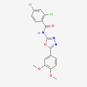 molecular formula C17H13Cl2N3O4 B2982055 2,4-dichloro-N-(5-(3,4-dimethoxyphenyl)-1,3,4-oxadiazol-2-yl)benzamide CAS No. 922874-41-7