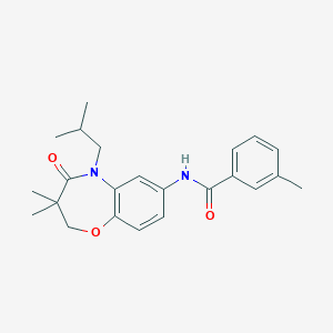 molecular formula C23H28N2O3 B2982057 N-(5-isobutyl-3,3-dimethyl-4-oxo-2,3,4,5-tetrahydrobenzo[b][1,4]oxazepin-7-yl)-3-methylbenzamide CAS No. 921522-95-4