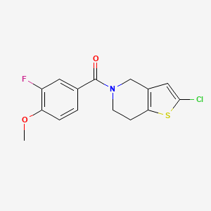 molecular formula C15H13ClFNO2S B2982058 (2-氯-6,7-二氢噻吩[3,2-c]吡啶-5(4H)-基)(3-氟-4-甲氧基苯基)甲酮 CAS No. 2034287-61-9