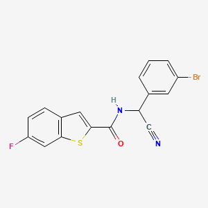 molecular formula C17H10BrFN2OS B2982062 N-[(3-Bromophenyl)-cyanomethyl]-6-fluoro-1-benzothiophene-2-carboxamide CAS No. 2418734-89-9