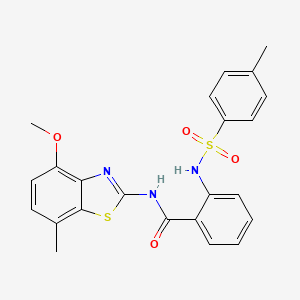 molecular formula C23H21N3O4S2 B2982063 N-(4-methoxy-7-methylbenzo[d]thiazol-2-yl)-2-(4-methylphenylsulfonamido)benzamide CAS No. 912770-54-8