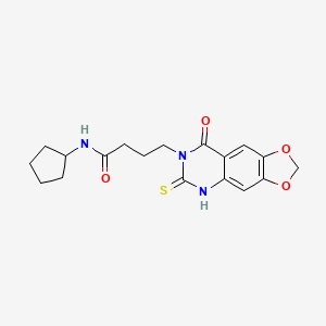 N-cyclopentyl-4-(8-oxo-6-sulfanylidene-5H-[1,3]dioxolo[4,5-g]quinazolin-7-yl)butanamide