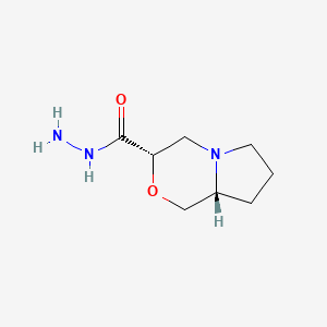 molecular formula C8H15N3O2 B2982065 (3S,8aR)-hexahydro-1H-pyrrolo[2,1-c]morpholine-3-carbohydrazide CAS No. 1909294-89-8
