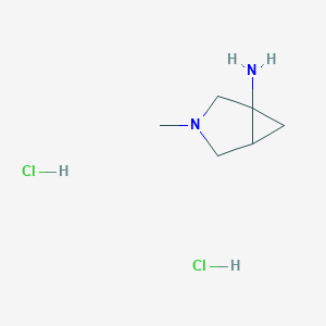 molecular formula C6H14Cl2N2 B2982069 3-甲基-3-氮杂双环[3.1.0]己烷-1-胺二盐酸盐 CAS No. 489438-94-0