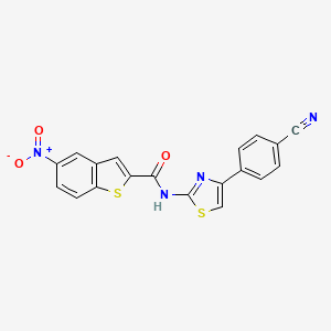 N-[4-(4-cyanophenyl)-1,3-thiazol-2-yl]-5-nitro-1-benzothiophene-2-carboxamide