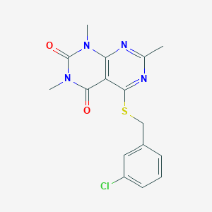 5-[(3-Chlorophenyl)methylsulfanyl]-1,3,7-trimethylpyrimido[4,5-d]pyrimidine-2,4-dione