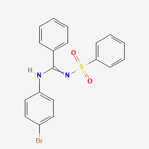 molecular formula C19H15BrN2O2S B2982092 N'-(benzenesulfonyl)-N-(4-bromophenyl)benzenecarboximidamide CAS No. 31789-42-1