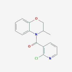 molecular formula C15H13ClN2O2 B2982093 (2-chloro-3-pyridinyl)(3-methyl-2,3-dihydro-4H-1,4-benzoxazin-4-yl)methanone CAS No. 338747-56-1