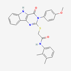 molecular formula C27H24N4O3S B2982099 N-(2,3-dimethylphenyl)-2-[[3-(4-methoxyphenyl)-4-oxo-5H-pyrimido[5,4-b]indol-2-yl]sulfanyl]acetamide CAS No. 536707-41-2