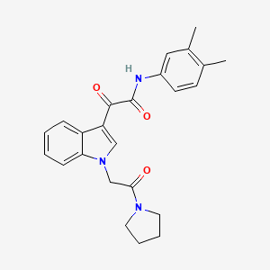 N-(3,4-dimethylphenyl)-2-oxo-2-[1-(2-oxo-2-pyrrolidin-1-ylethyl)indol-3-yl]acetamide