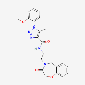 1-(2-methoxyphenyl)-5-methyl-N-(2-(3-oxo-2,3-dihydrobenzo[f][1,4]oxazepin-4(5H)-yl)ethyl)-1H-1,2,3-triazole-4-carboxamide