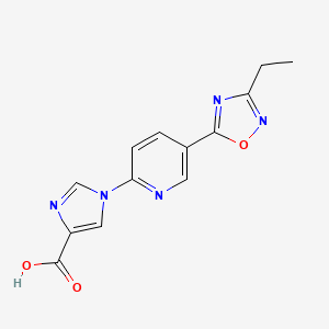 1-[5-(3-ethyl-1,2,4-oxadiazol-5-yl)pyridin-2-yl]-1H-imidazole-4-carboxylic acid