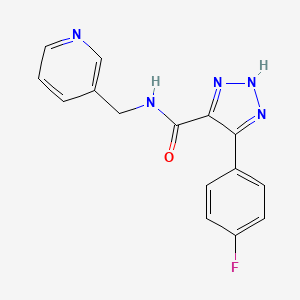 4-(4-fluorophenyl)-N-(pyridin-3-ylmethyl)-1H-1,2,3-triazole-5-carboxamide