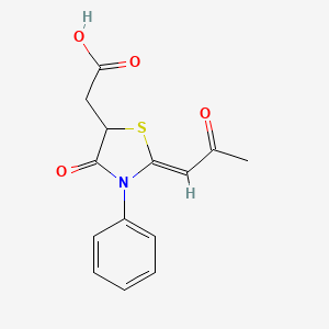 (Z)-2-(4-oxo-2-(2-oxopropylidene)-3-phenylthiazolidin-5-yl)acetic acid