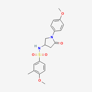 molecular formula C19H22N2O5S B2982125 4-methoxy-N-(1-(4-methoxyphenyl)-5-oxopyrrolidin-3-yl)-3-methylbenzenesulfonamide CAS No. 896311-44-7