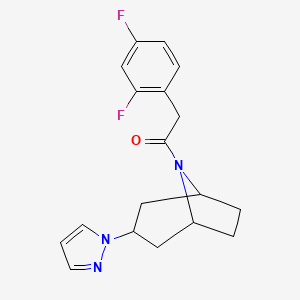 1-((1R,5S)-3-(1H-pyrazol-1-yl)-8-azabicyclo[3.2.1]octan-8-yl)-2-(2,4-difluorophenyl)ethan-1-one