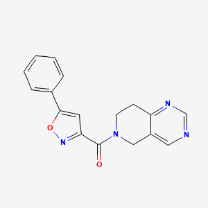 molecular formula C17H14N4O2 B2982155 (7,8-dihydropyrido[4,3-d]pyrimidin-6(5H)-yl)(5-phenylisoxazol-3-yl)methanone CAS No. 1797868-90-6